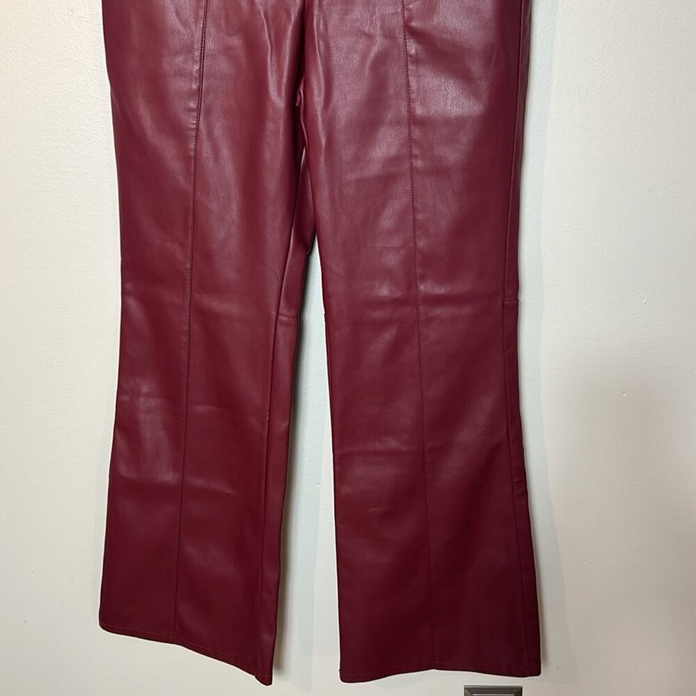 Free People We The Free Uptown burgundy faux bootcut leather pants - Picture 4 of 11